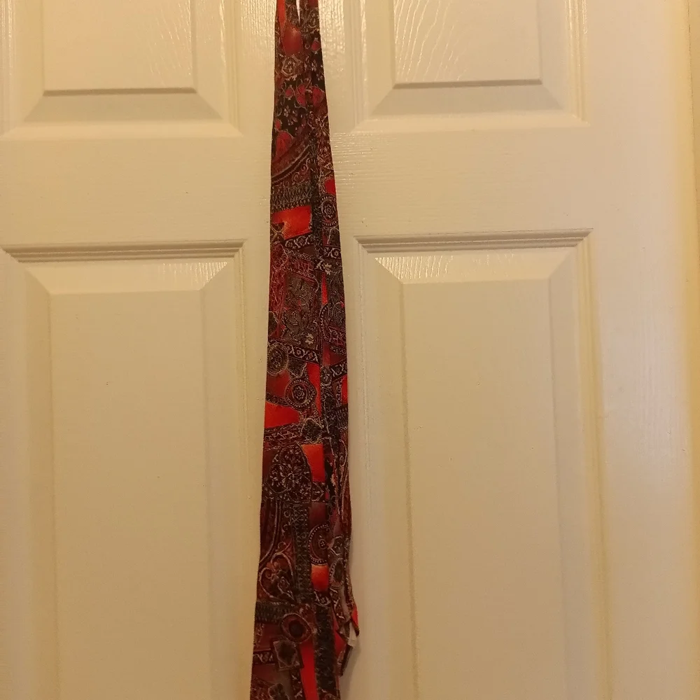 Perruzo men's 100% polyester tie red
